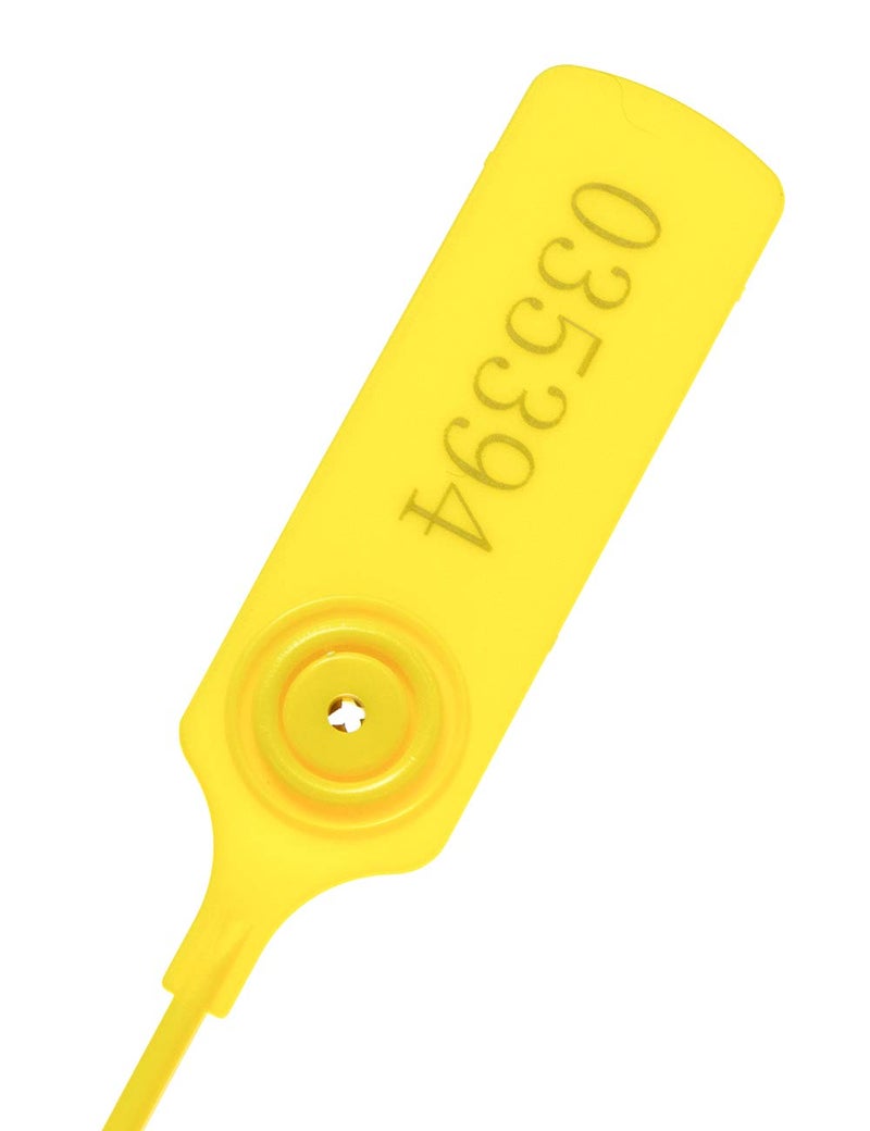 XF-Vel Pull-tite Security Seal Tamper Resistant Tags Plastic Padlock Sign Ties Numbered (Yellow, 100pcs) - Image 3